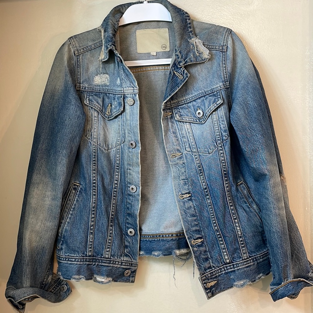 AG Distressed Denim Jacket